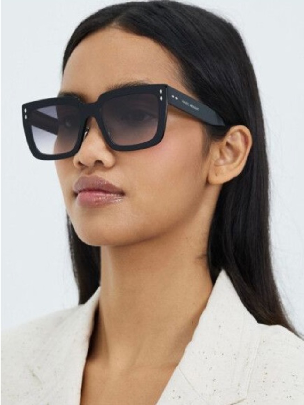 Isabel Marant Black Grey Gradient Square Oversized Sunglasses
